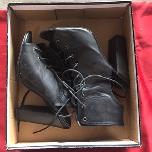 Black heeled booties